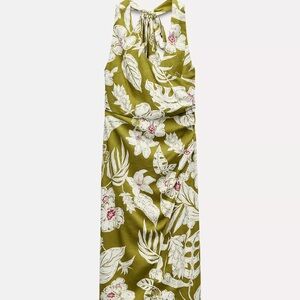 Zara Olive Floral Maxi Dress